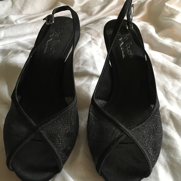 Touch of Nina Glitter Slingback Heels size 9 - Picture 2 of 5